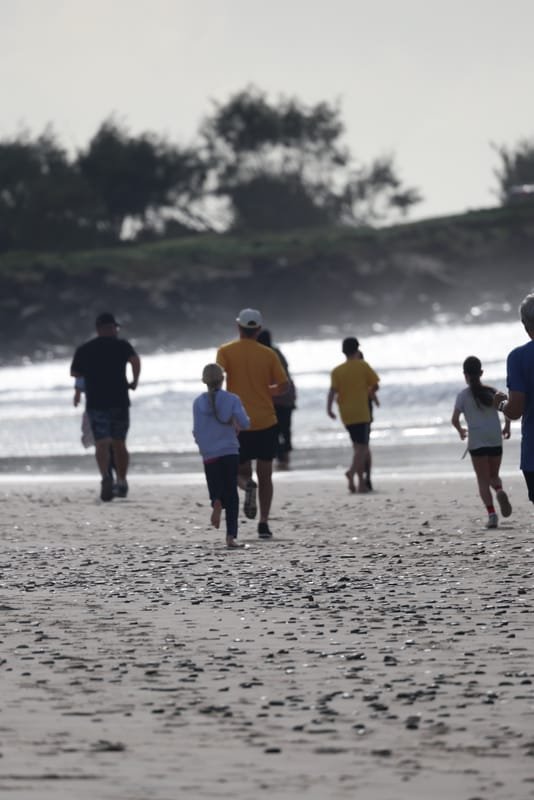 Ballina Athletics Club members at Shelly Beach