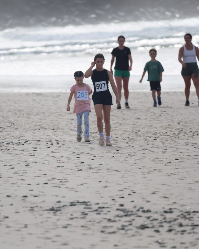 Ballina Athletics Club members at Shelly Beach