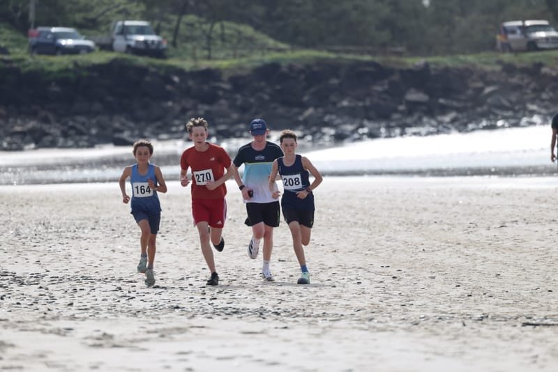 Ballina Athletics Club members at Shelly Beach