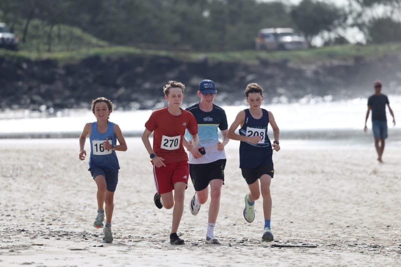 Ballina Athletics Club members at Shelly Beach
