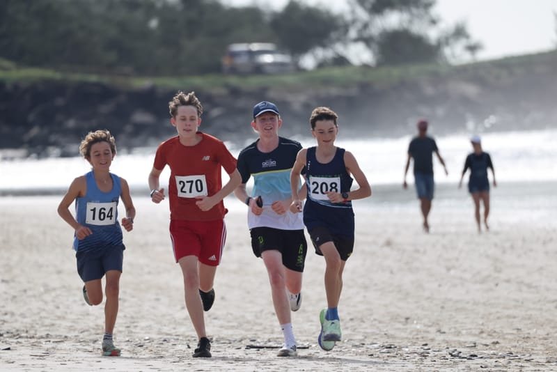 Ballina Athletics Club members at Shelly Beach