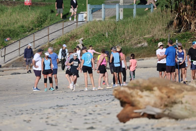 Ballina Athletics Club members at Shelly Beach