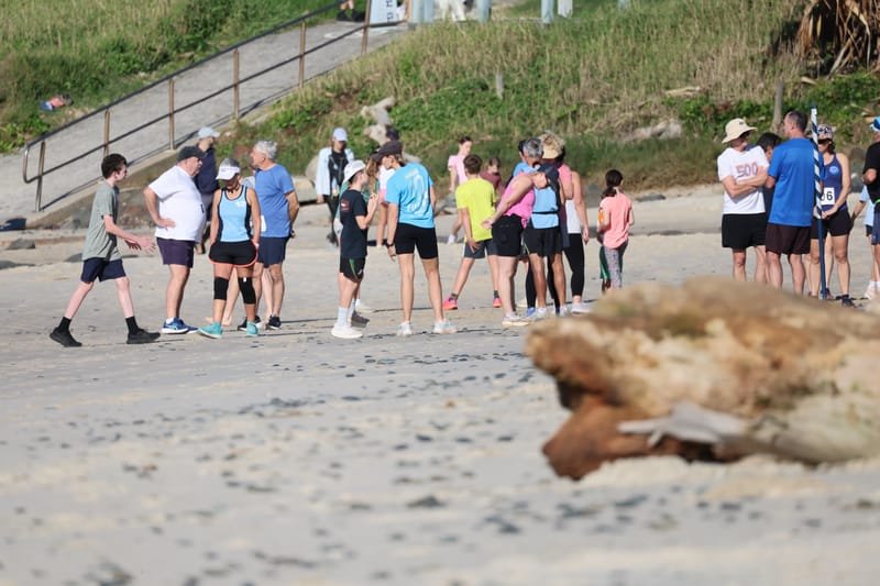 Ballina Athletics Club members at Shelly Beach