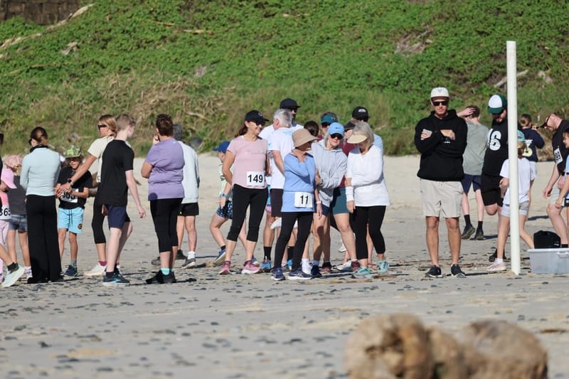 Ballina Athletics Club members at Shelly Beach