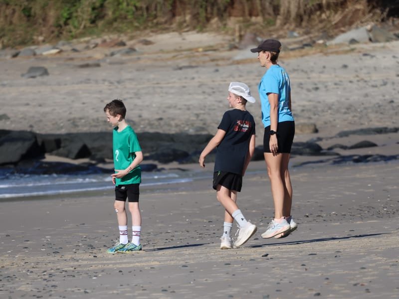 Ballina Athletics Club members at Shelly Beach