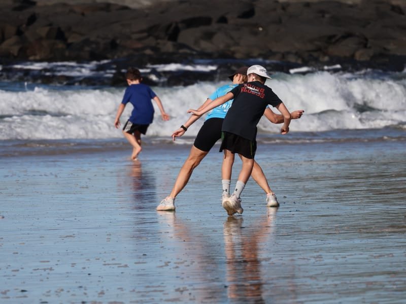 Ballina Athletics Club members at Shelly Beach