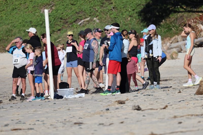 Ballina Athletics Club members at Shelly Beach